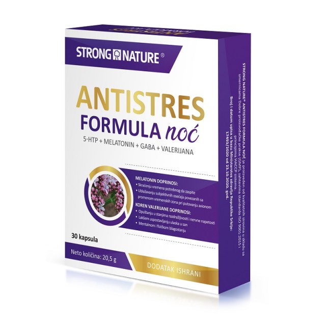 STRONG NATURE ANTISTRES FORMULA NOĆ, 30 KAPSULA - Online Apoteka STRONG NATURE ANTISTRES FORMULA NOĆ, 30 KAPSULA